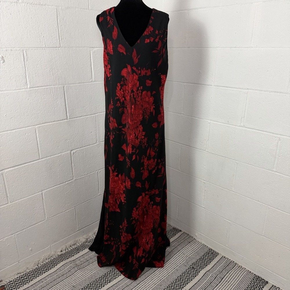 Lily Maxi Dress Crepe Lined Rose Floral Glam Evening Gala Wedding Guest Sexy 3X